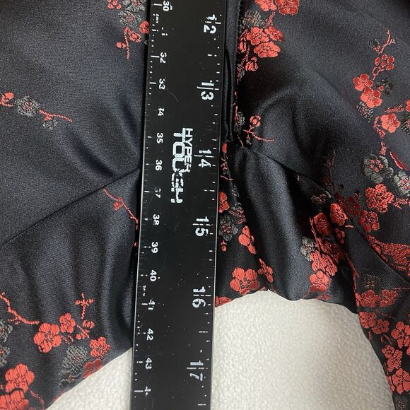 Plus Size Womens 20 Pants Black Silky Cherry Blossom Floral Print NWOT Vintage - Picture 6 of 11